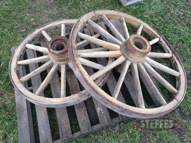 (2) Antique wood spoke wagon wheels_0.JPG